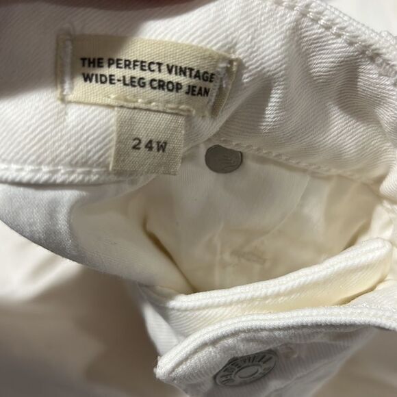 Madewell The Plus Perfect Vintage Wide-Leg Crop Jean in Tile White NWT size 24W - Picture 11 of 13